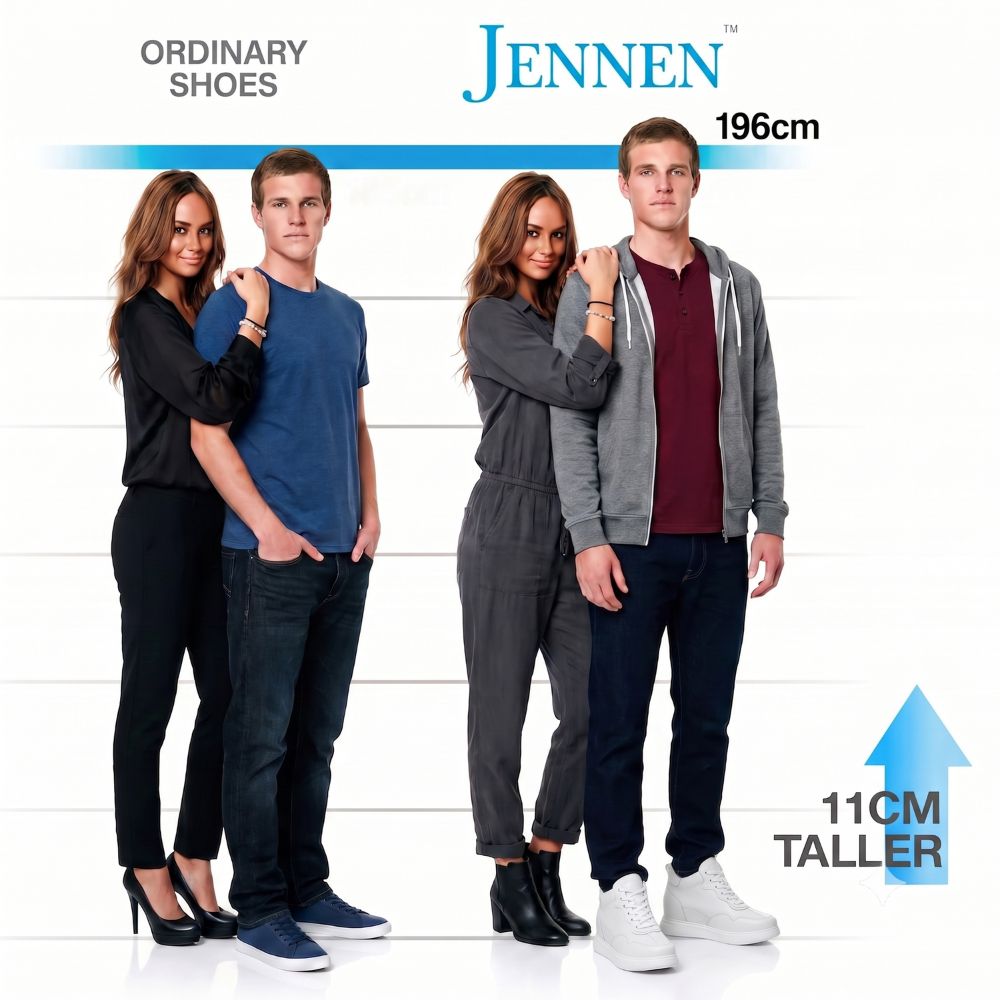 Mr. Tennyson White 11cm | Maximum Height-Increasing Leather Sneakers (4.33")