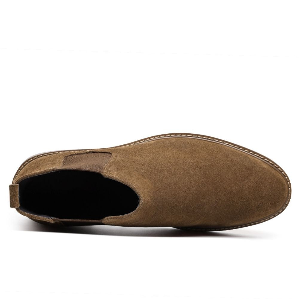 Mr. Tognetti Suede Dark Brown 7cm | Height-Boosting Suede Boots (2.8")