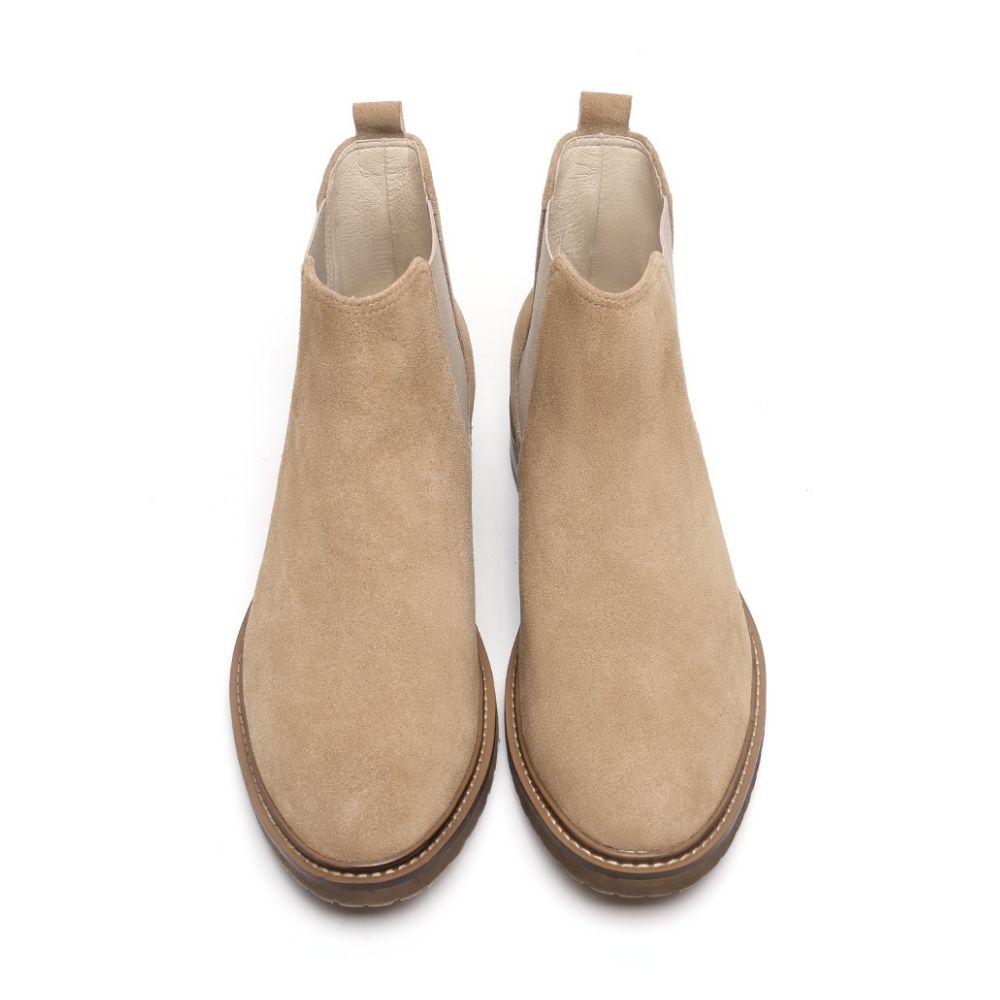 Mr. Tognetti Suede Light Brown 7cm | Tall Chelsea Boots for Gentlemen (2.8")