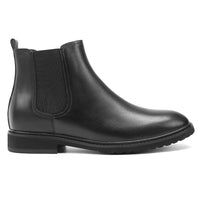 Mr. Tognetti 7cm | 2.8 inches All-Black Leather Height Increasing Boots