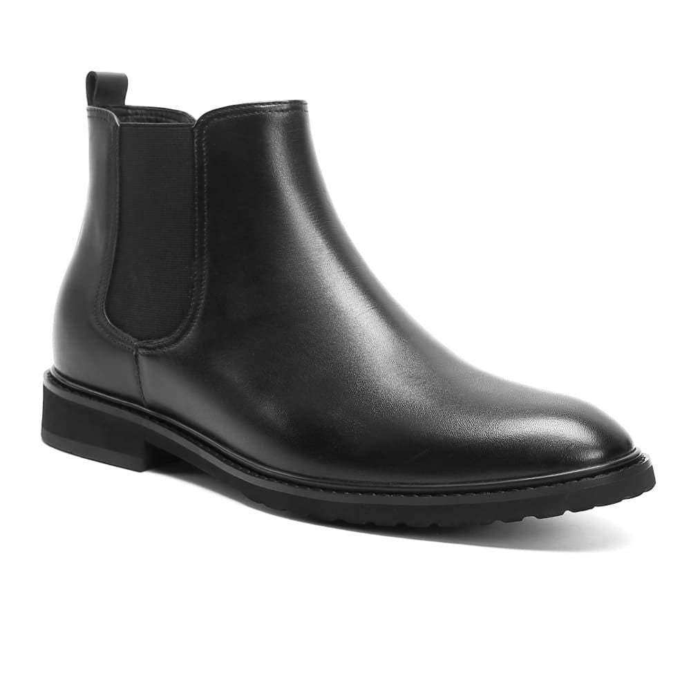 Black Slip On Elevator Boots