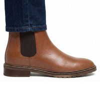 Mr. Tognetti Tan 7cm | Leather Chelsea Elevator Boots (2.8")