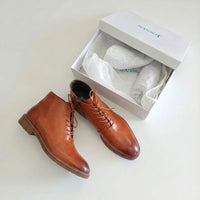 Mr. Barnett Brown 8cm | Handcrafted Gentleman’s Lace-Up Boots (3.2")