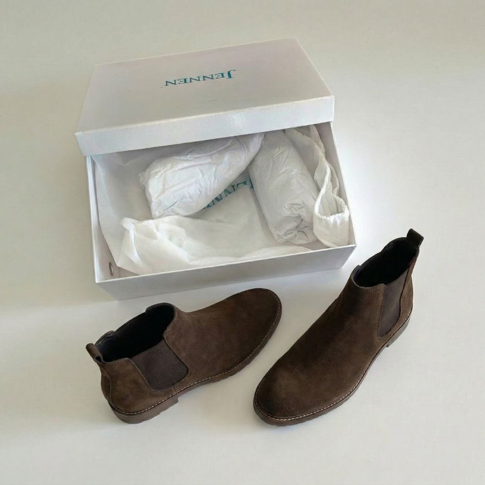 Mr. Tognetti Suede Dark Brown 7cm | Height-Boosting Suede Boots (2.8")