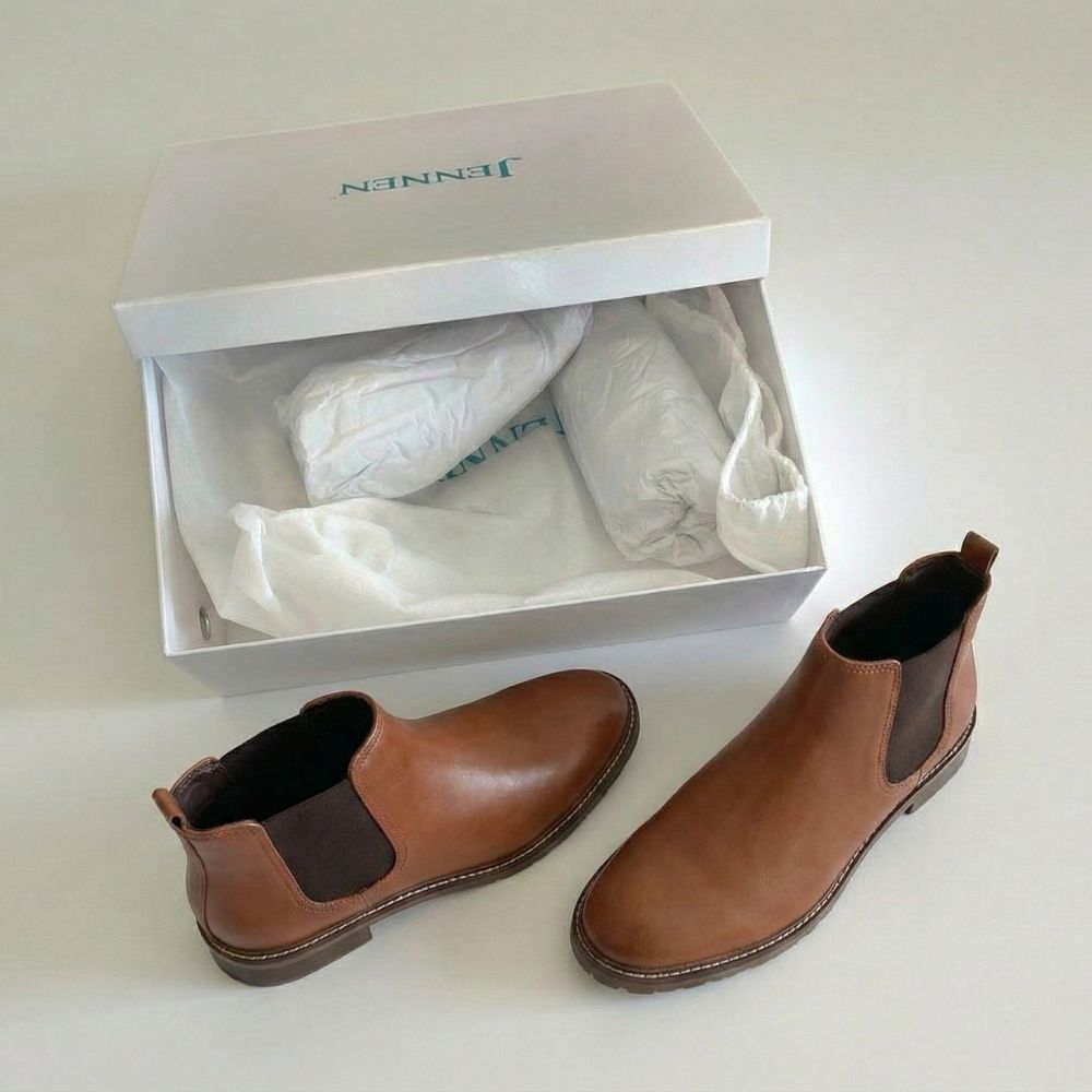 Mr. Tognetti Tan 7cm | Leather Chelsea Elevator Boots (2.8")