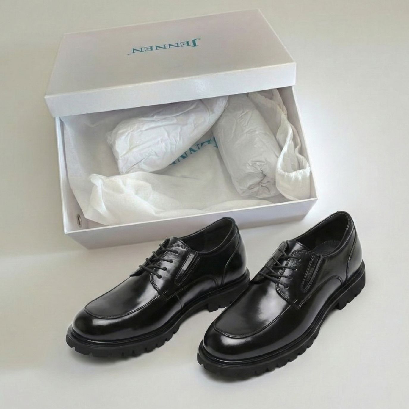 Mr. Charlie Black 8cm | Handcrafted Executive Leather Shoes (3.2")