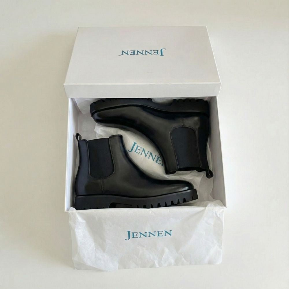 Mr. Callum Black 8cm | Premium Chelsea Elevator Boots (3.2")