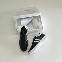 Mr. Ezekiel 6cm | 2.4 Inches Black Leather Elevator Sneakers |  Casual Leather Elevator Sneakers