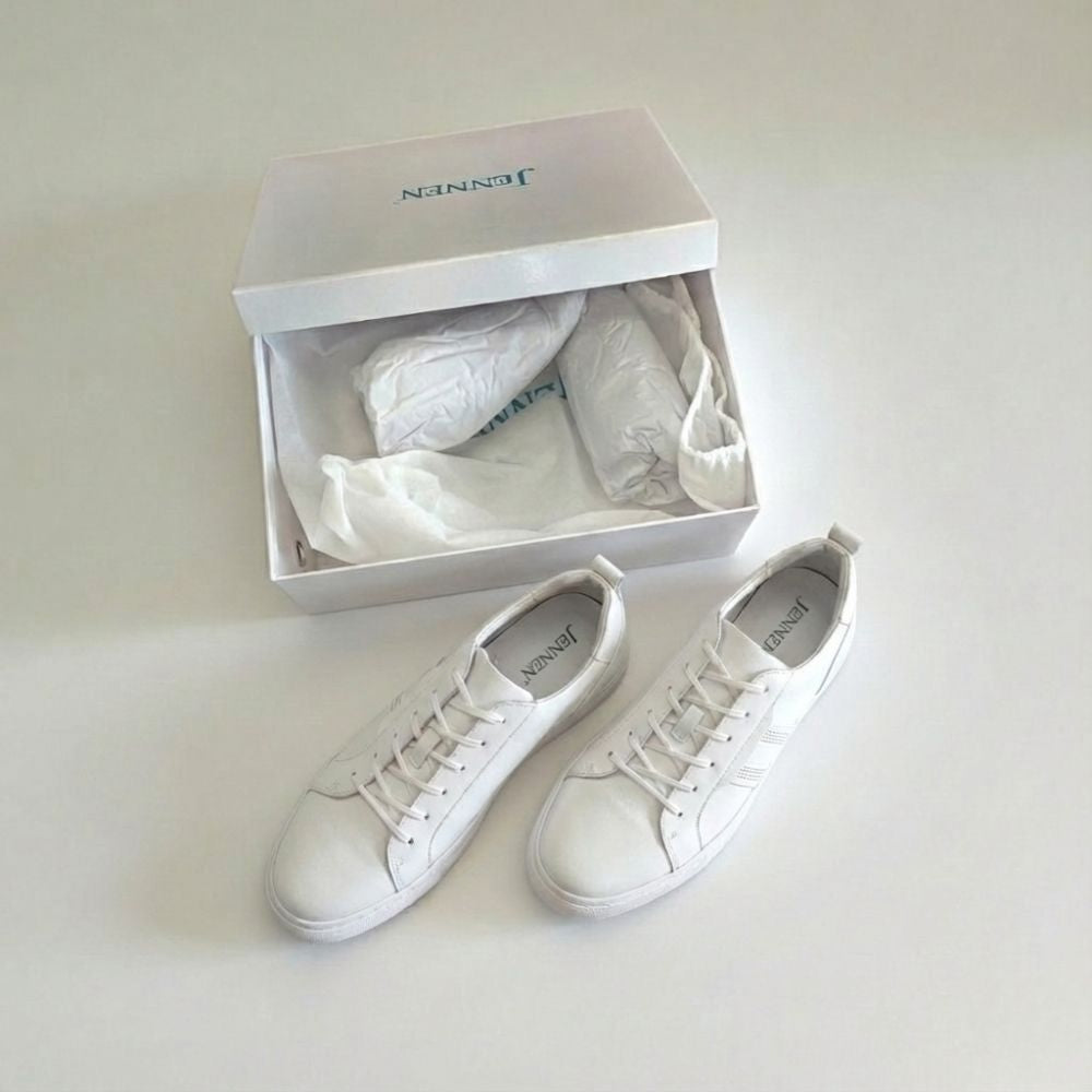 Mr. Sacil Beta White 6cm | 2.4 inch Taller Men's Gym Style Shoes Height