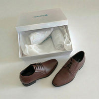 Mr. Parkinson Brown Vegan 8cm | 3.2 Inches Taller Formal Heeled Shoes