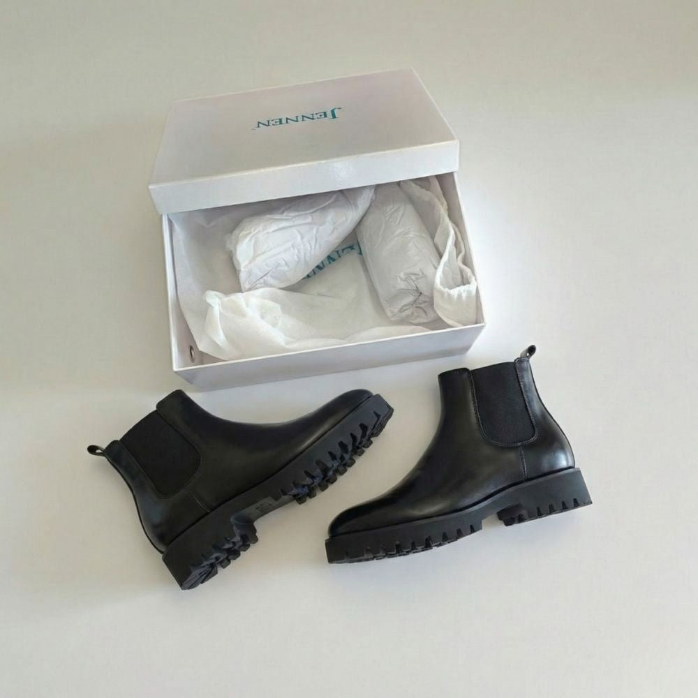 Mr. Callum Black 8cm | Premium Chelsea Elevator Boots (3.2")