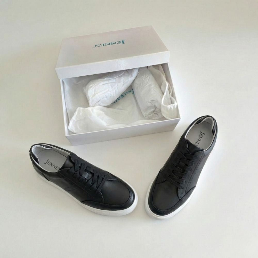 Mr. Federer 7cm | 2.8 inches Timeless Black Elevated Casual Shoes