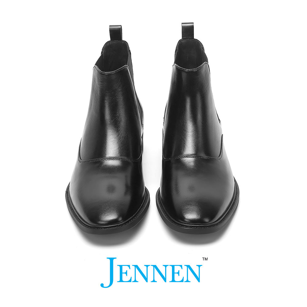 Elegant Business Black Boots with Lifts