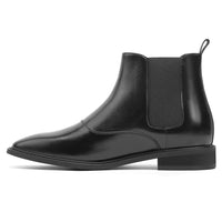 Height boosting black boots for men