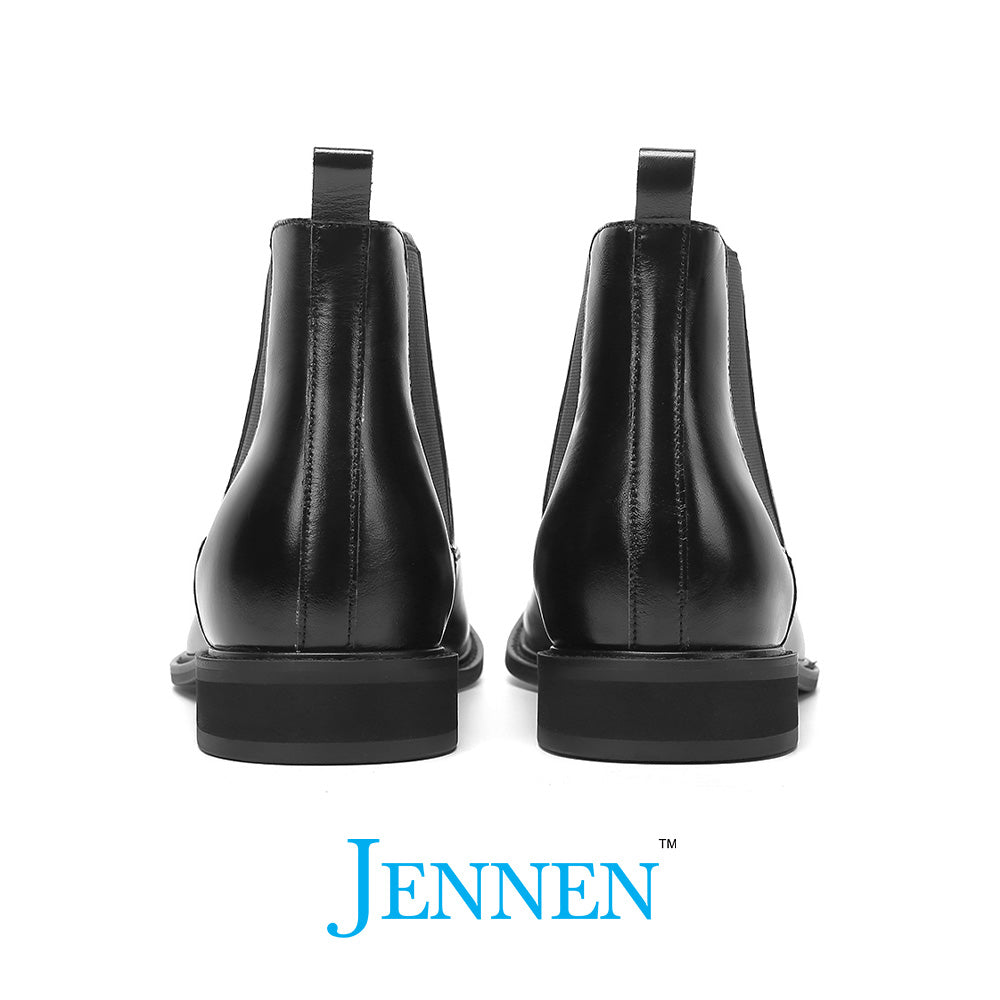 High End Black formal boots for men with hidden heels