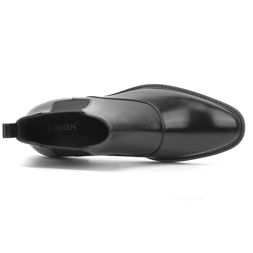 High End Black formal boots for men with hidden heels