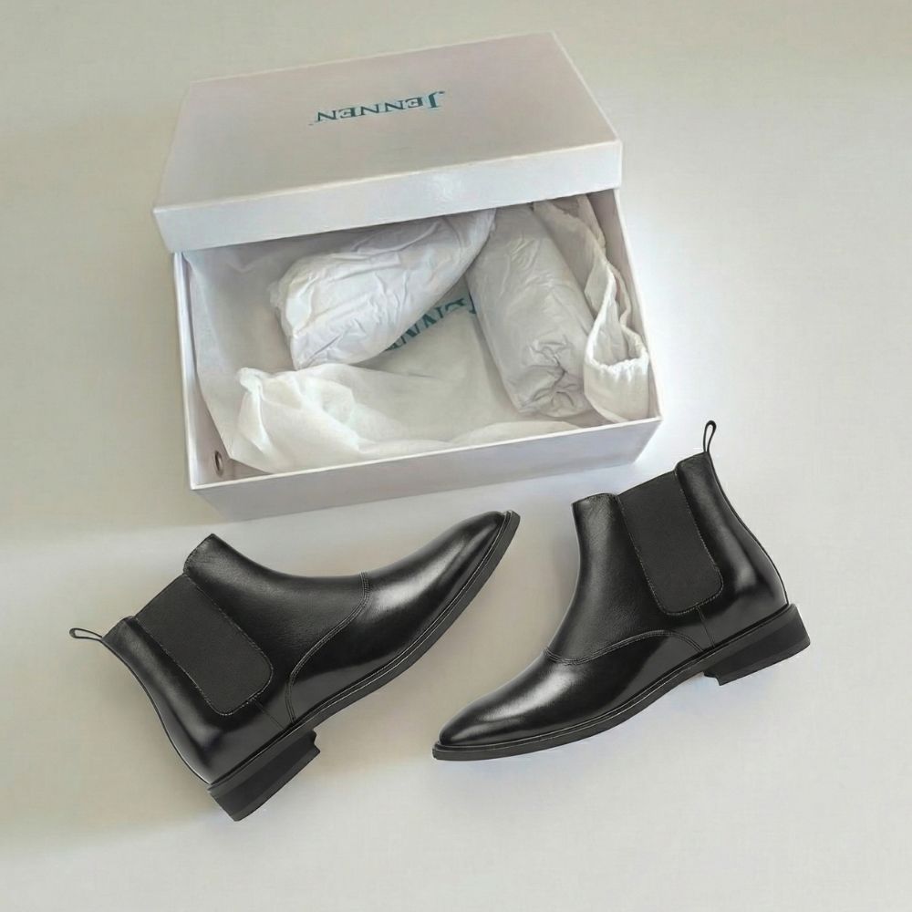 Mr. Waldo 7cm | 2.8 inches Black Chelsea Instant Height Lift Boots