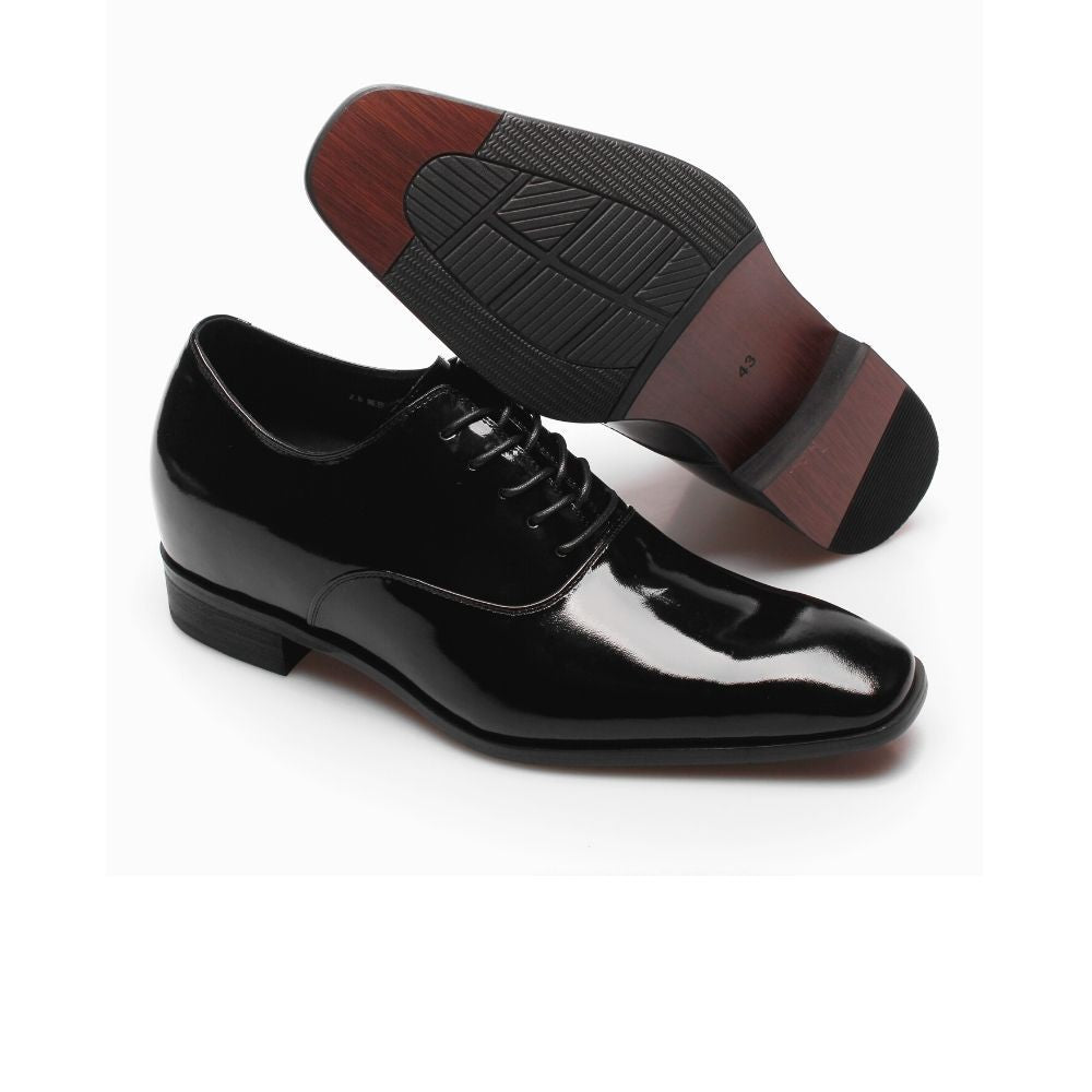 Formal Oxford Shiny Dress Men Elevated Heel Shoes