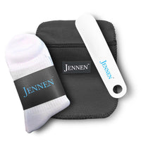 Premium Shoe Care & Comfort Kit | Shoehorn, Microfibre Cloth & White Socks