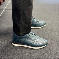 Zathya 8cm | 3.2 Inches Height Boost | Sporty Blue Leather Elevator Shoes