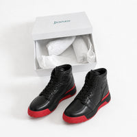 Mr. Alex Black 10cm | Premium Leather Elevator Sneakers (4")