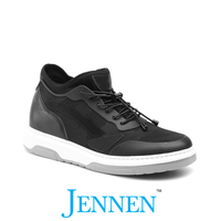 Mr. Munch 6cm | 2.4 inches Taller Black Sport Style Elevator Shoes for Men