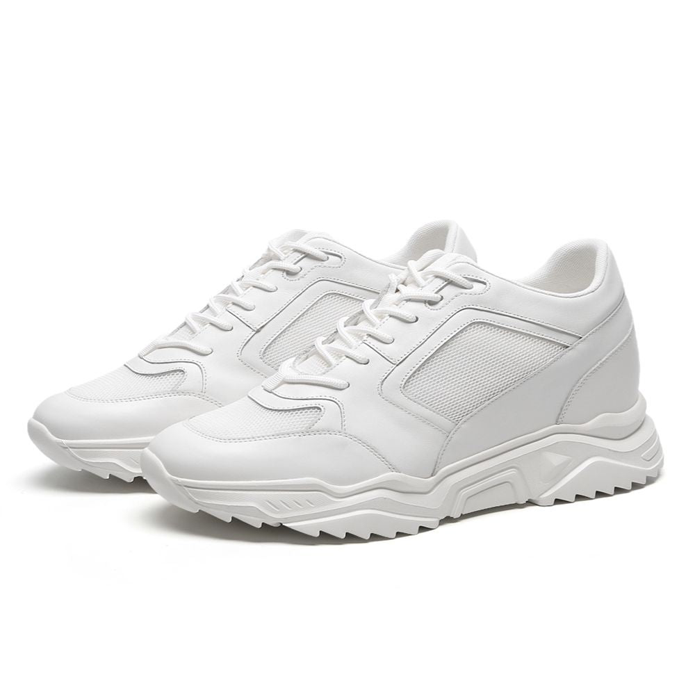 Mr. Coco White 10cm | Stylish Height-Boosting Casual Sneakers (4")