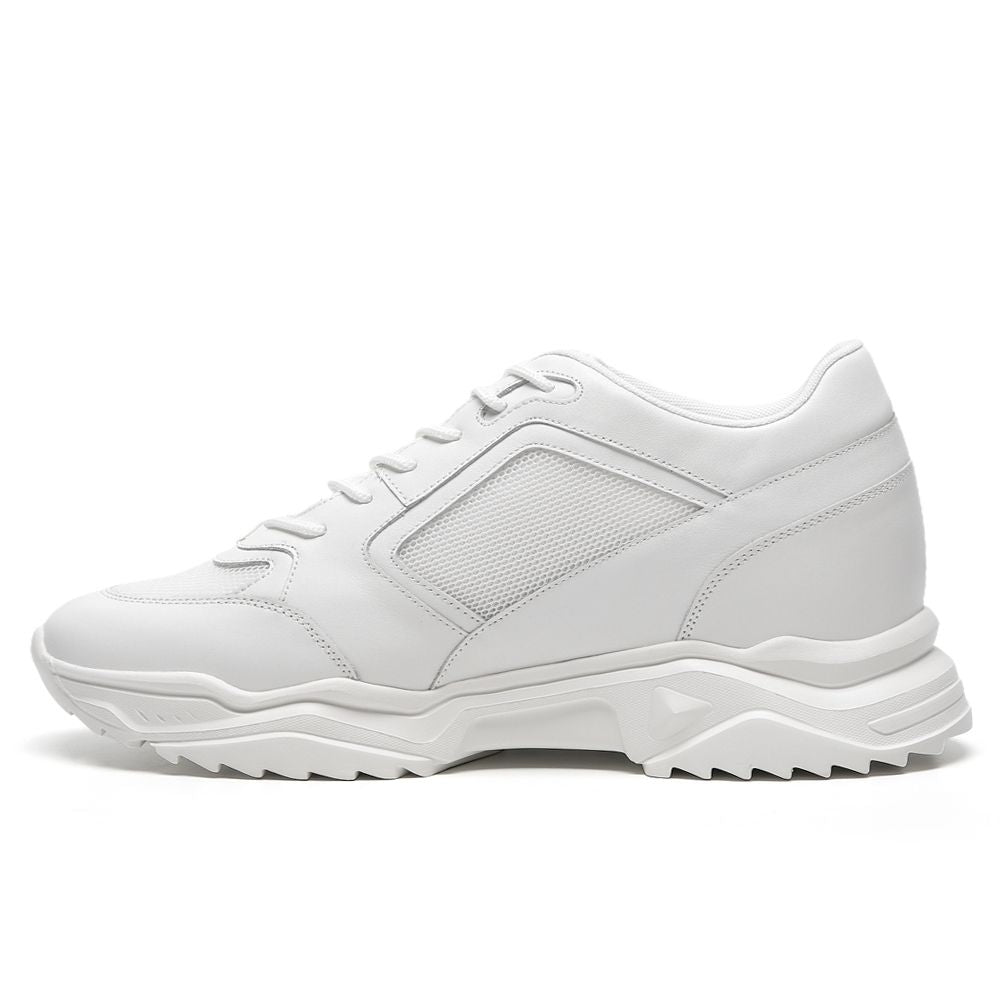 Mr. Coco White 10cm | Stylish Height-Boosting Casual Sneakers (4")