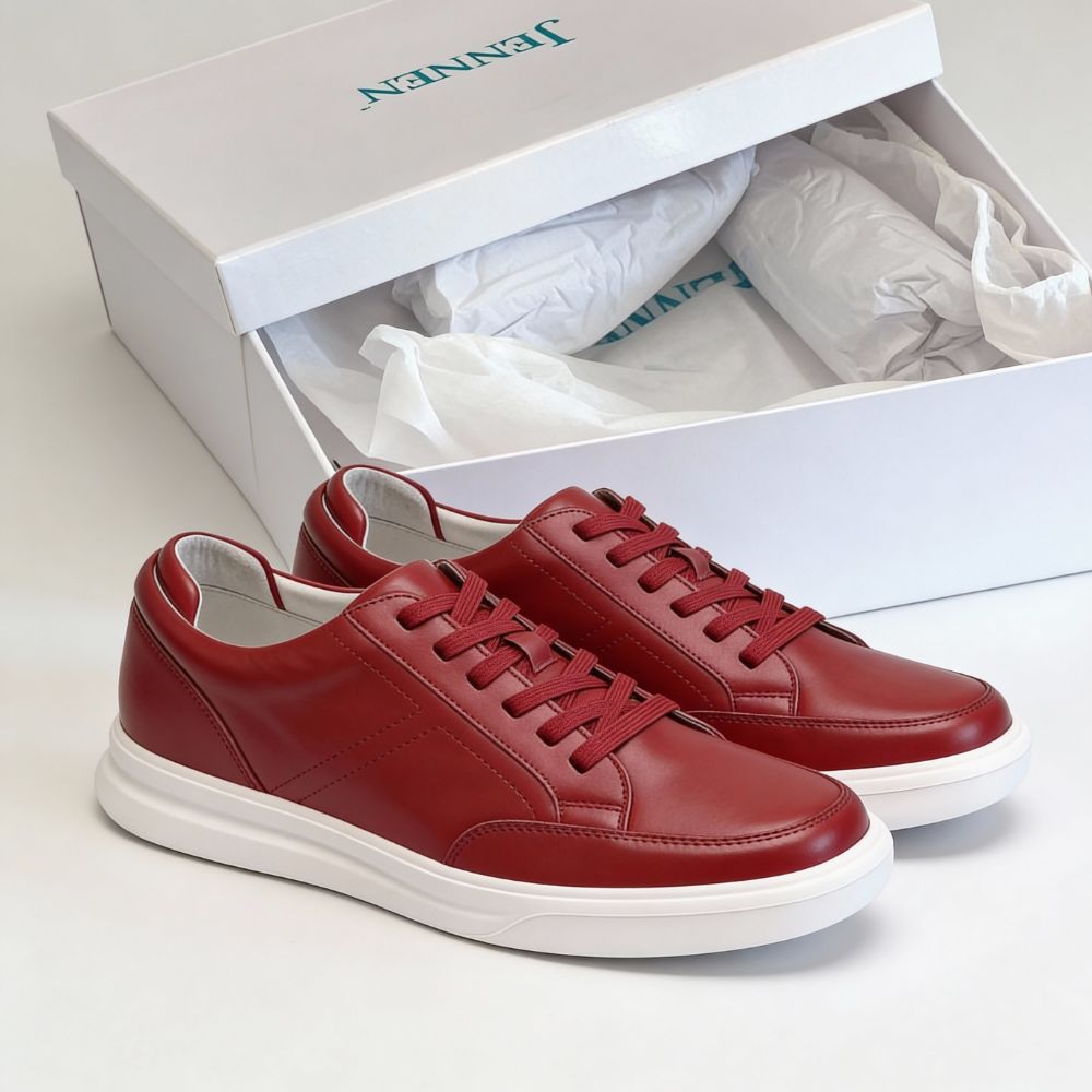 Mr. Federer 7cm | 2.8 inches Red Trendy Height Lifting Sneakers