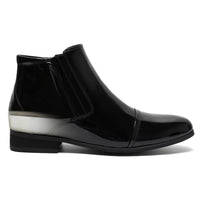 Mr. Ferras Black Patent 8cm | Sleek Patent Elevator Dress Shoes (3.2")