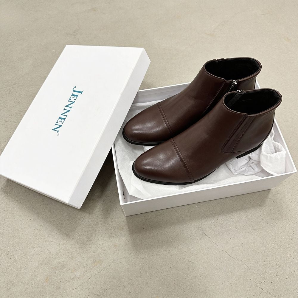 Mr. Ferras Brown 8cm | 3.2 inches Tall Hidden Heel Mens Boots