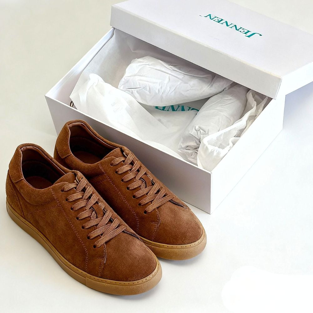 Mr. Jackie 7cm | 2.8 inches Brown Taller Casual Suede Sneakers