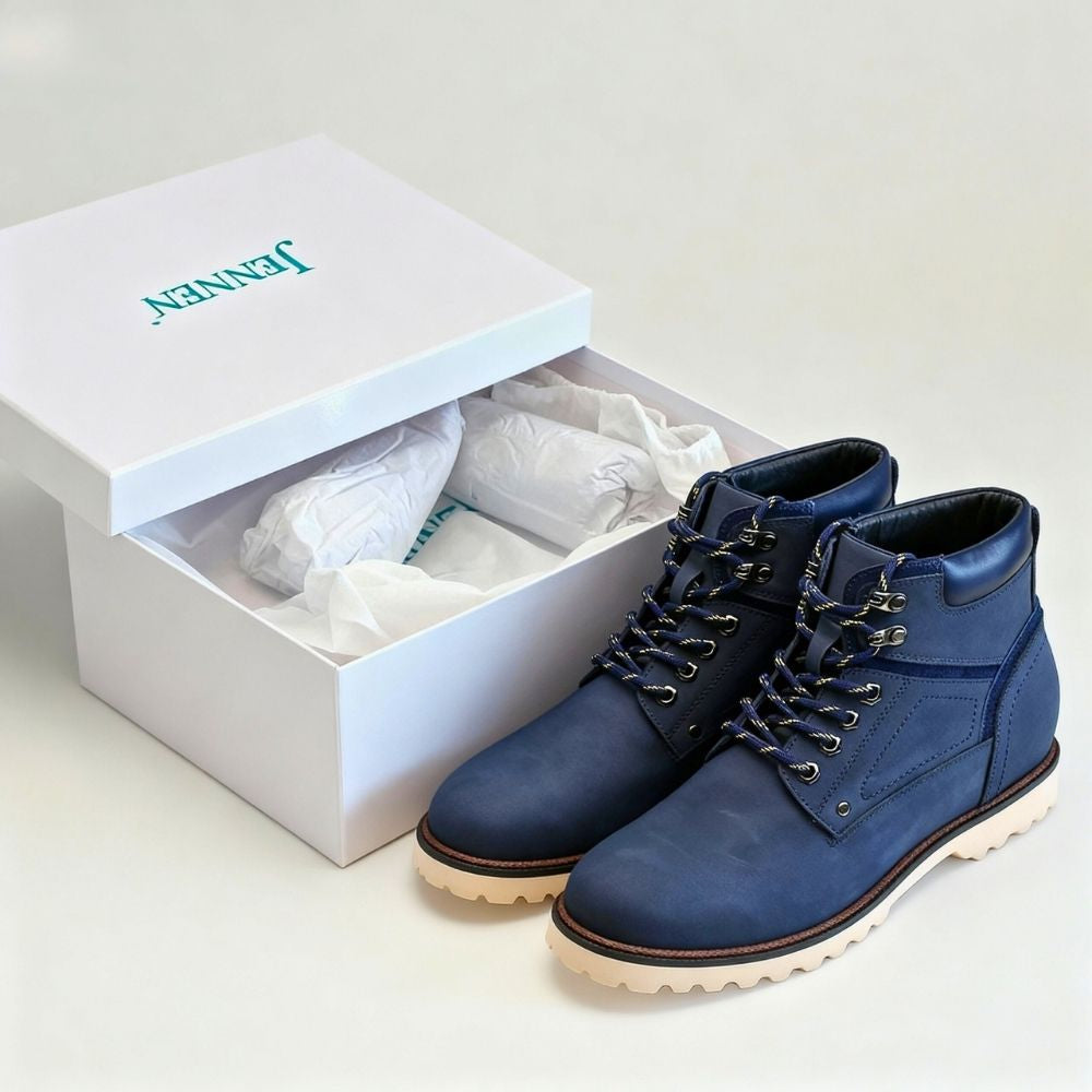 Mr. Kosmas | 8cm Taller - Suede Elevator Work Style Boots