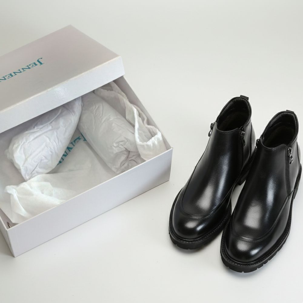 Mr. Mitchell Black 8cm | Premium Zipper Boots (3.2")