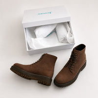 Mr. Moses Brown Beta 11cm | Tall Suede Elevator Boots (4.33")