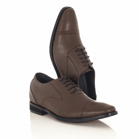 Mr. Gershwin Vegan Brown | 7cm Height Increasing Elevator Wedding Shoes