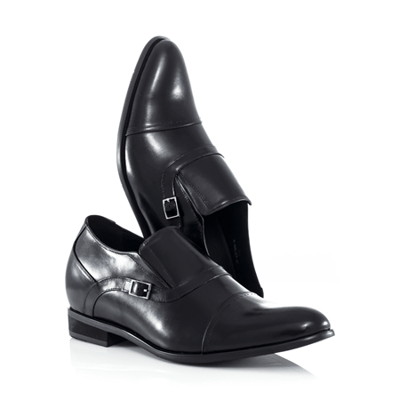 Mr. Nielsen Black | 7cm Taller - Slip-On Elevator Wedding Shoes For Men