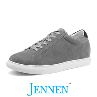 Mr. Banksy Grey 7cm | 2.8 inches Taller Suede Sneakers with Lifts for Men