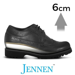 Ms. Jentah 6cm | 2.4 inches Taller Womens Black Brogue Shoes