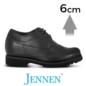 Ms. Jentah 6cm | 2.4 inches Taller Womens Black Brogue Shoes