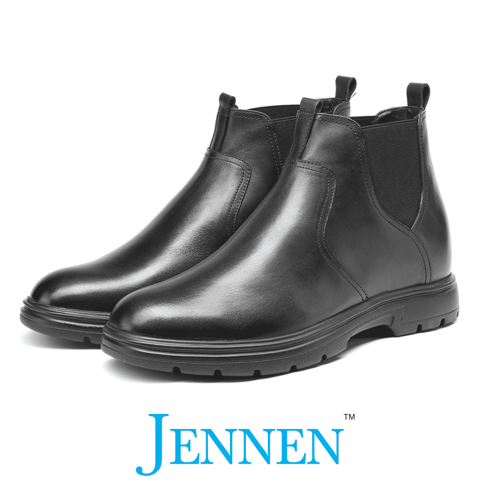 Heidecker Elevator Slip 7cm JENNEN | On - Men Boots Mr. for Black inches Shoes 2.8