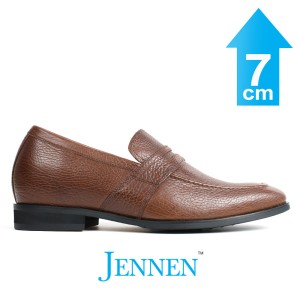 Mr. Deaton 7cm | 2.8 inches Men's Brown Slip-On Leather Shoes