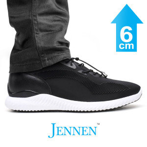 Mr. Bolt Black 6cm | 2.4 inches Taller Black Elevator Sneakers