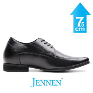 Mr. Bruch Black | 7.5cm Taller - Men's Business Elevator Shoes