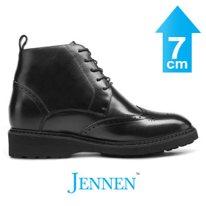 Mr. Christodoulou Black 7cm | 2.8 inches Height Increasing Elevator Boots