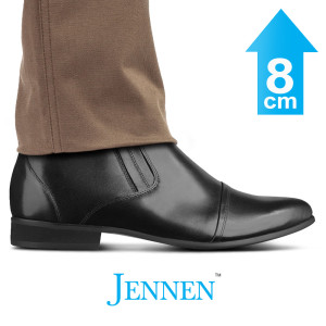 Mr. Ferras Vegan Black 8cm | 3.2 inches Taller Elevated Boots