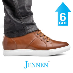 Mr. Gasser Brown 6cm | 2.4 inches Taller Elevator High Top Sneaker Boots