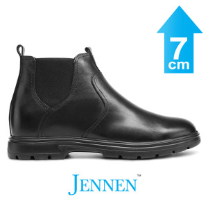 Mr. Heidecker 7cm | 2.8 inches Black Slip On Elevator Boots for Men