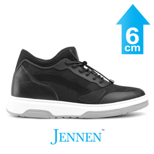 Mr. Munch 6cm | 2.4 inches Taller Black Sport Style Elevator Shoes for Men