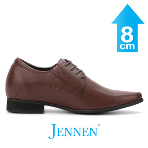 Mr. Parkinson Brown Vegan 8cm | 3.2 Inches Taller Formal Heeled Shoes